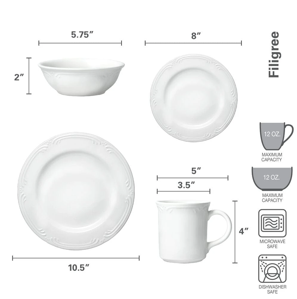 Filigree® 32 Piece Dinnerware Set, Service For 8 8 Filigree® 32 Piece Dinnerware Set, Service For 8 - Image 6