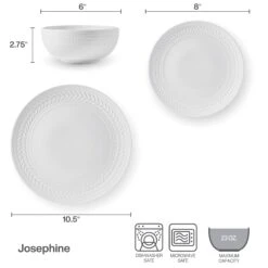 Josephine 24 Piece Dinnerware Set, Service For 8 -Famous Tableware Store 23 2754 5311501 infographic