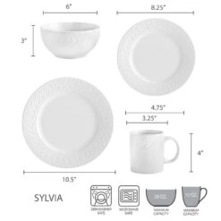 Sylvia 32 Piece Dinnerware Set, Service For 8 -Famous Tableware Store 5165284 dimensions