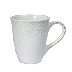 French Lace Set Of 4 White Mugs -Famous Tableware Store 5211156