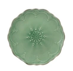 French Lace Set Of 4 Green Salad Plates -Famous Tableware Store 5211163