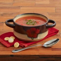 Painted Poppies Double Handled Soup Bowl -Famous Tableware Store 5211364 1