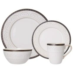 Promenade Scroll 16 Piece Dinnerware Set, Service For 4 13 Promenade Scroll 16 Piece Dinnerware Set, Service For 4 -Famous Tableware Store 5217018