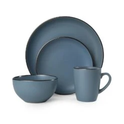 Hadlee Blue 16 Piece Dinnerware Set, Service For 4 -Famous Tableware Store 5256017 3Q