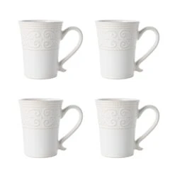 Abby White 16 Piece Dinnerware Set, Service For 4 -Famous Tableware Store 5267392 CO1