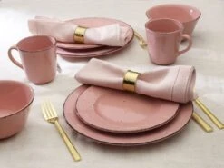 Flamingo Pink 16 Piece Dinnerware Set, Service For 4 -Famous Tableware Store 5274259 PFZ Flamingo Pink Lifestyle