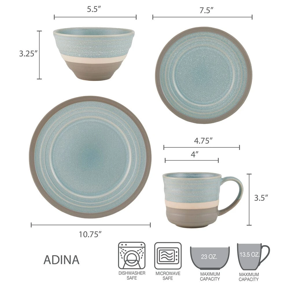 Adina 16 Piece Dinnerware Set, Service For 4 7 Adina 16 Piece Dinnerware Set, Service For 4 - Image 5