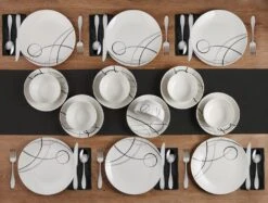 Circles 18 Piece Dinnerware Set, Service For 6 -Famous Tableware Store 5276287 Circles 18pcs Lifestyle 3