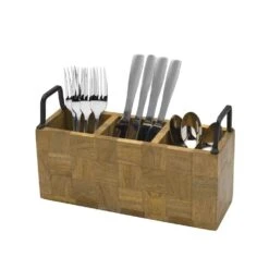 Avery Checkered Flatware Wood Caddy -Famous Tableware Store 5276722 Avery Caddy Lifestyle