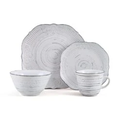 Isabella Gray 16 Piece Dinnerware Set, Service For 4 21 Isabella Gray 16 Piece Dinnerware Set, Service For 4 -Famous Tableware Store 5280759 4pc silo