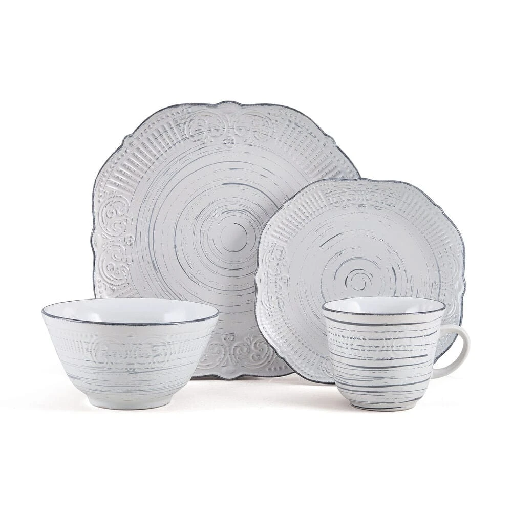 Isabella Gray 16 Piece Dinnerware Set, Service For 4 12 Isabella Gray 16 Piece Dinnerware Set, Service For 4 - Image 10