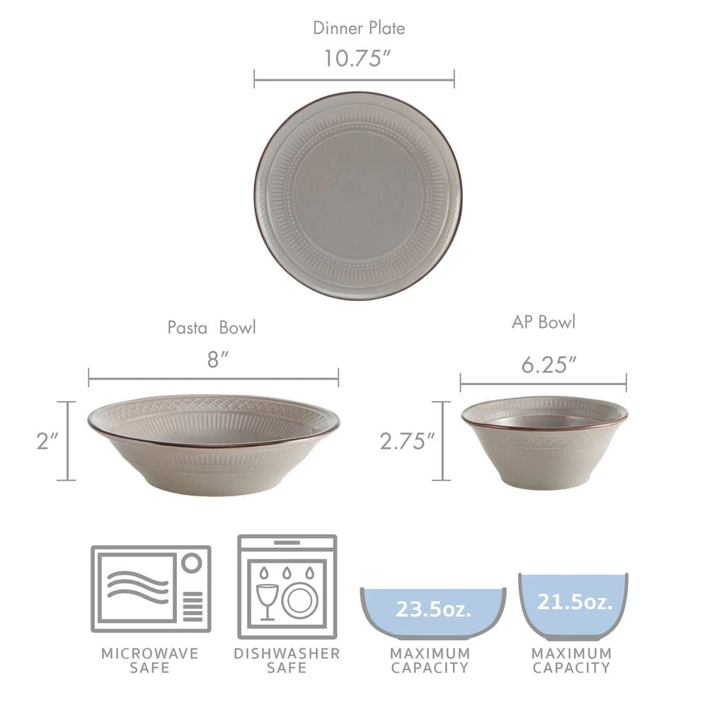 Easton 12 Piece Dinnerware Set, Service For 4 7 Easton 12 Piece Dinnerware Set, Service For 4 - Image 5