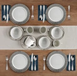 Bryson White 16 Piece Dinnerware Set, Service For 4 -Famous Tableware Store 5281322 Bryson 16pc lifestyle2