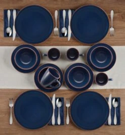 Hunter Blue 16 Piece Dinnerware Set, Service For 4 -Famous Tableware Store 5286598 Hunter Blue 16pc lifestyle 2