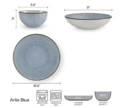 Arlie Blue 12 Piece Dinnerware Set, Service For 4 15 Arlie Blue 12 Piece Dinnerware Set, Service For 4 -Famous Tableware Store 5291358 006