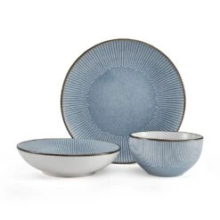 Arlie Blue 12 Piece Dinnerware Set, Service For 4 19 Arlie Blue 12 Piece Dinnerware Set, Service For 4 -Famous Tableware Store 5291358 PFZ Arlie Blue 3pc Silo