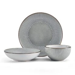 Arlie Gray 12 Piece Dinnerware Set, Service For 4 -Famous Tableware Store 5291360 PFZ Arlie Gray 3pc Silo