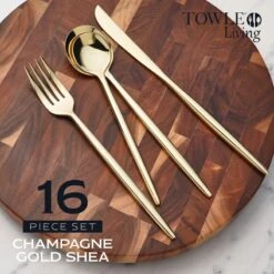 Shea Gold Forged 16 Piece Flatware Set, Service For 4 11 Shea Gold Forged 16 Piece Flatware Set, Service For 4 -Famous Tableware Store 5292340 IG1 forged champagne gold shea 16pc flatware