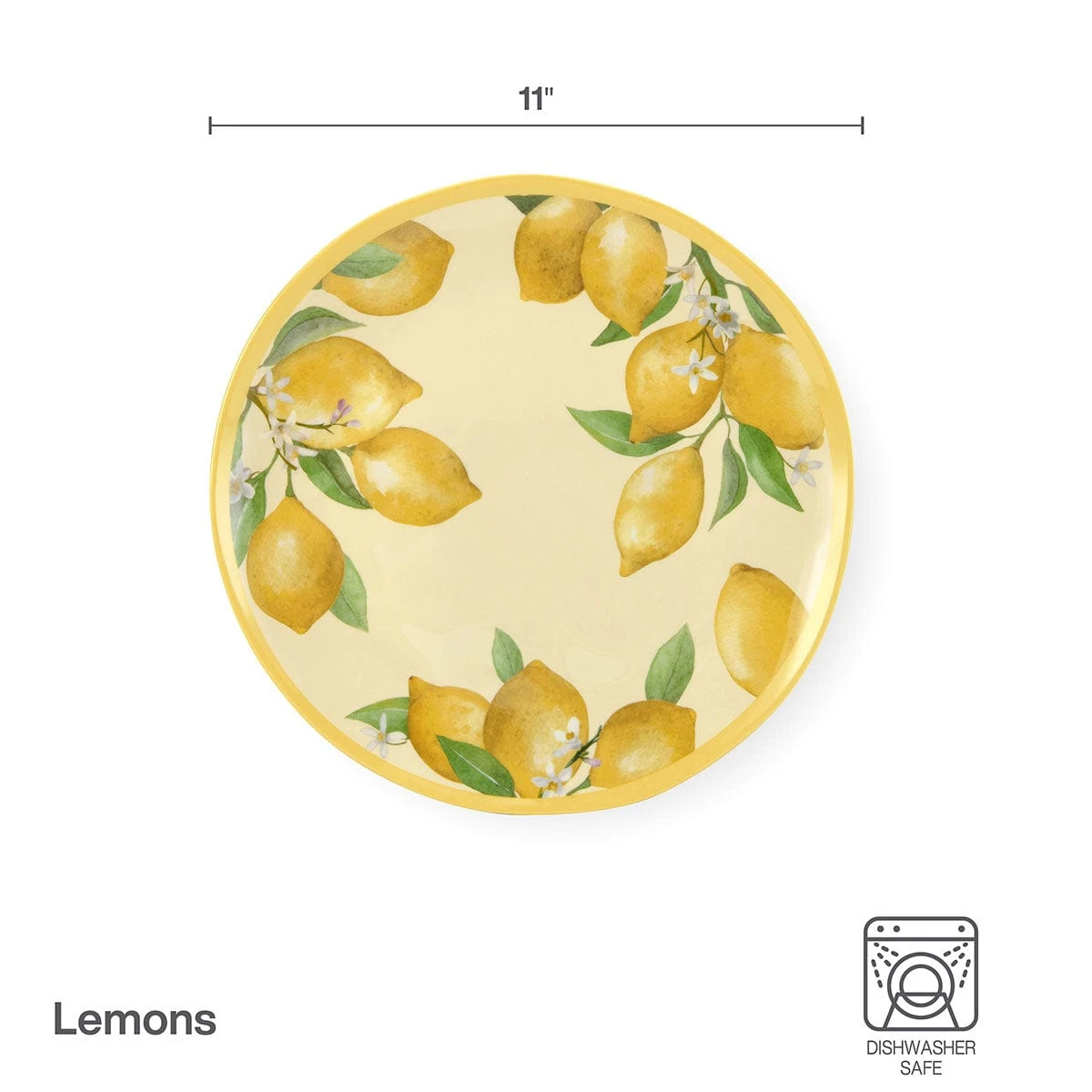 Lemons Set Of 4 Outdoor Melamine Dinner Plates 6 Lemons Set Of 4 Outdoor Melamine Dinner Plates - Image 4