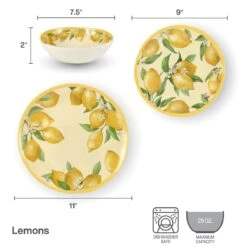 Lemons Outdoor Melamine Dinnerware Set -Famous Tableware Store 5293373 infographic