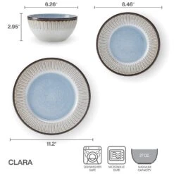 Clara 12 Piece Dinnerware Set, Service For 4 15 Clara 12 Piece Dinnerware Set, Service For 4 -Famous Tableware Store 5293896 PFZ Clara Dinnerware Infographic