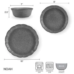 Noah 12 Piece Dinnerware Set, Service For 4 14 Noah 12 Piece Dinnerware Set, Service For 4 -Famous Tableware Store 5293902 PFZ Noah Dinnereware Infographic