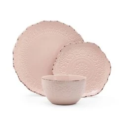Chateau Pink 12 Piece Dinnerware Set, Service For 4 -Famous Tableware Store 5296079 PFZ Chateau Pink 3pc Set FR