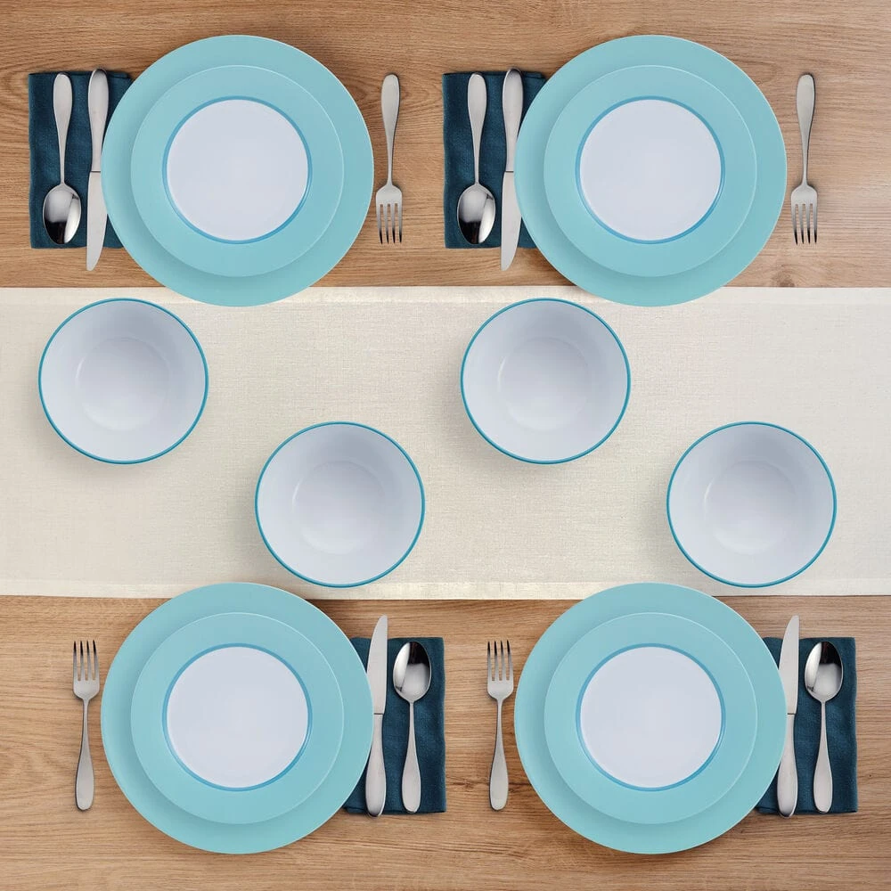 Grayson Teal 12 Piece Dinnerware Set, Service For 4 4 Grayson Teal 12 Piece Dinnerware Set, Service For 4 - Image 2