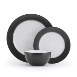Grayson Charcoal 12 Piece Dinnerware Set, Service For 4 -Famous Tableware Store 5296692 GraysonCharcoal 3pc