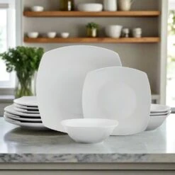Tara 12 Piece Dinnerware Set, Service For 4 14 Tara 12 Piece Dinnerware Set, Service For 4 -Famous Tableware Store 5296702 SN Tara 12pc lifestyle
