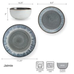 Jamie 12 Piece Dinnerware Set, Service For 4 -Famous Tableware Store 5296885 IG jaimie12pcdinnerwareset