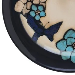Painted Butterfly Blue 12 Piece Dinnerware Set, Service For 4 -Famous Tableware Store 5296888 PFZ PaintedButterflyBlue dinner plate closeup