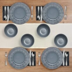 Valerie 12 Piece Dinnerware Set, Service For 4 -Famous Tableware Store 5296919 PFZ Valerie 12pc lifestyle topview