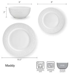 Maddy 12 Piece Dinnerware Set, Service For 4 15 Maddy 12 Piece Dinnerware Set, Service For 4 -Famous Tableware Store 5297446 Maddy dimsinfographic