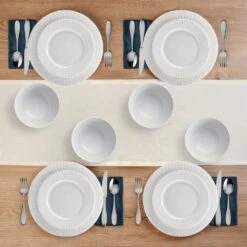 Lexi 12 Piece Dinnerware Set, Service For 4 -Famous Tableware Store 5297472 Lexi 12pc lifestyle topview