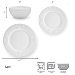 Lexi 12 Piece Dinnerware Set, Service For 4 -Famous Tableware Store 5297472 Lexi dimsinfographic