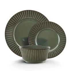 Dannie Green 12 Piece Dinnerware Set, Service For 4 -Famous Tableware Store 5305443 FR dannie12pcdinnerwareset