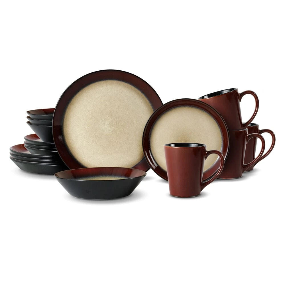 Aria Red 16 Piece Dinnerware Set, Service For 4 3 Aria Red 16 Piece Dinnerware Set, Service For 4