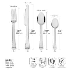 Bristol 16 Piece Flatware Set, Service For 4 -Famous Tableware Store Bristol 16 Piece Flatware Set Service for 4 5294280 4 37385045 491b 40ae ac10 3430c8b751bb