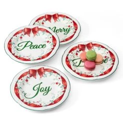 Winterberry® Set Of 4 Red Ribbon Salad Plates -Famous Tableware Store Winterberry Set of 4 Red Ribbon Salad Plates 5308110 6