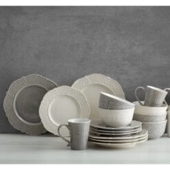 Abby Gray 16 Piece Dinnerware Set, Service For 4 -Famous Tableware Store abby gray 16 piece dinnerware set service for 4 5267394 8 a72999fb 8f80 4f54 b36e b67d43bf624b