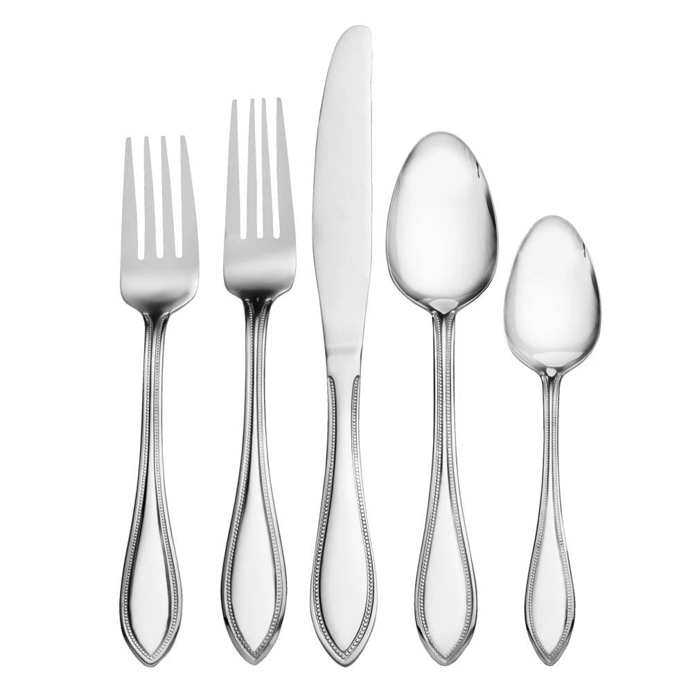 American Bead 53 Piece Flatware Set, Service For 8 3 American Bead 53 Piece Flatware Set, Service For 8