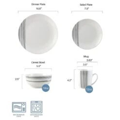 Brushed Lines 16 Piece Dinnerware Set, Service For 4 -Famous Tableware Store brushed lines 16 piece dinnerware set service for 4 5287314 10