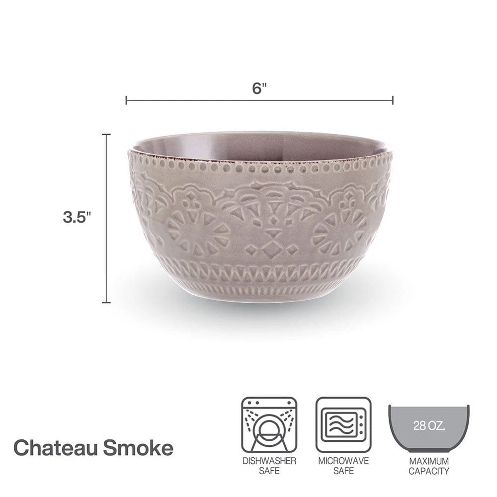Chateau Smoke Set Of 4 Soup Cereal Bowls 6 Chateau Smoke Set Of 4 Soup Cereal Bowls - Image 4
