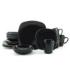 Decker Black 16 Piece Dinnerware Set, Service For 4