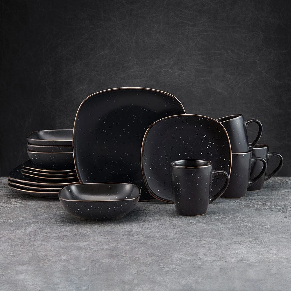 Decker Black 16 Piece Dinnerware Set, Service For 4 4 Decker Black 16 Piece Dinnerware Set, Service For 4 - Image 2