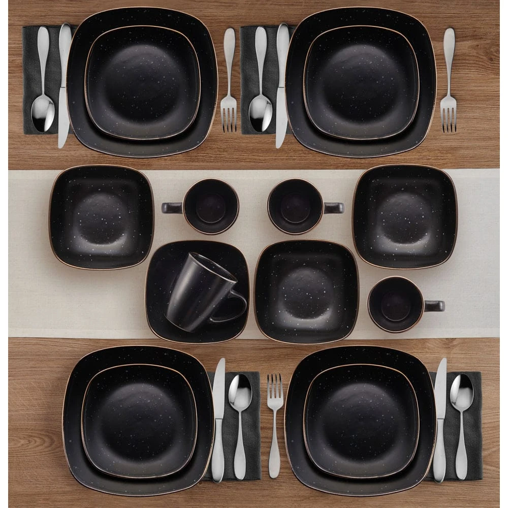 Decker Black 16 Piece Dinnerware Set, Service For 4 5 Decker Black 16 Piece Dinnerware Set, Service For 4 - Image 3