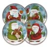 Evergreen Ernie Set Of 4 Santa Salad Plates -Famous Tableware Store evergreen ernie set of 4 santa salad plates 5194066 1