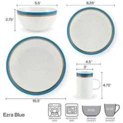 Ezra Blue 16 Piece Dinnerware Set, Service For 4 21 Ezra Blue 16 Piece Dinnerware Set, Service For 4 -Famous Tableware Store ezra blue 16 piece dinnerware set service for 4 5287909 10