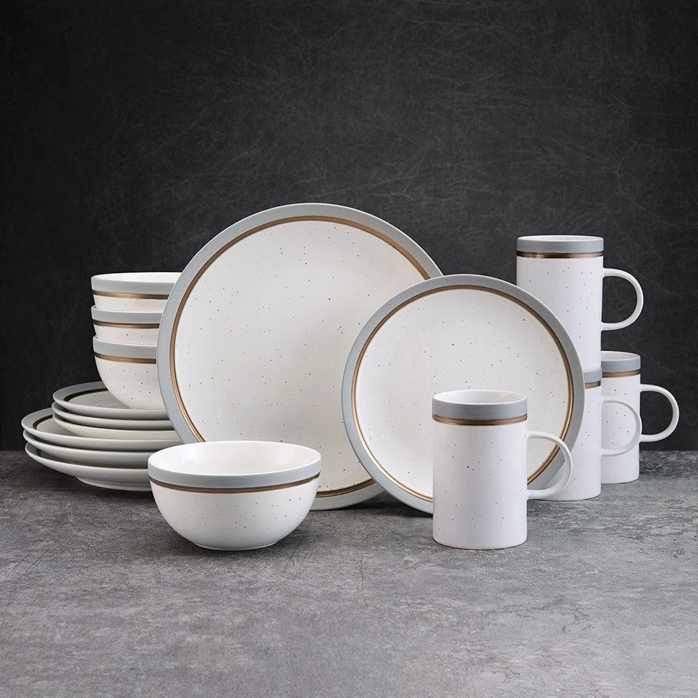 Ezra Grey 16 Piece Dinnerware Set, Service For 4 4 Ezra Grey 16 Piece Dinnerware Set, Service For 4 - Image 2